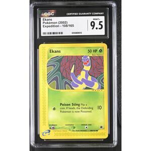 CGC 9.5 MINT+ Ekans 108/165 Pokémon Expedition 2002 Non Holo Graded Card (PSA)